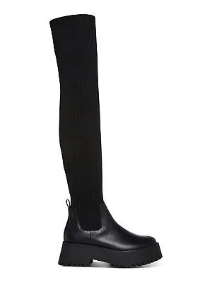Женские черные эластичные ботинки MADDEN GIRL на блочном каблуке с круглым носком, размер 6 м