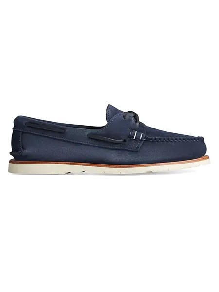 Оригинальные замшевые топсайдеры Sperry x Sunspel с двумя люверсами Sperry, темно-синий