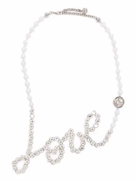 LANVIN crystal-love faux-pearl necklace