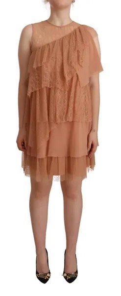 LIU JO Платье Shift Многослойное розовое кружево из полиэстера Мини без рукавов IT42/US8/M $500