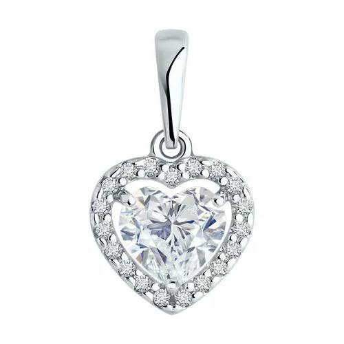 Подвеска Яхонт, серебро, 925 проба, фианит, бесцветный