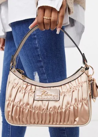 Розовая сумка на плечо со сборками River Island-Розовый цвет