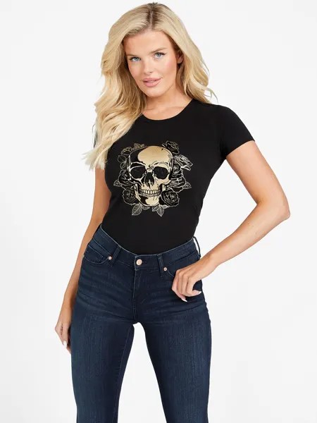 Футболка Eco Dhina с черепом Guess Factory, черный