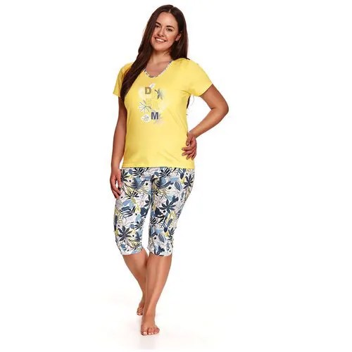 Пижама женская TARO Donata 2186-2187-01, футболка и бриджи, желтый (Размер: 6XL)