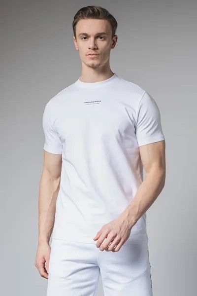 Хлопковая футболка с овальным вырезом Karl Lagerfeld, белый