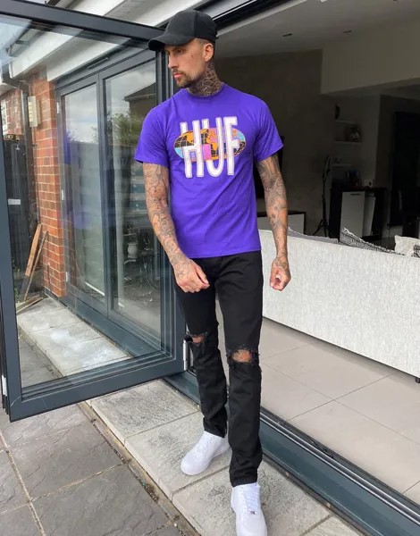 Фиолетовая футболка HUF-Фиолетовый
