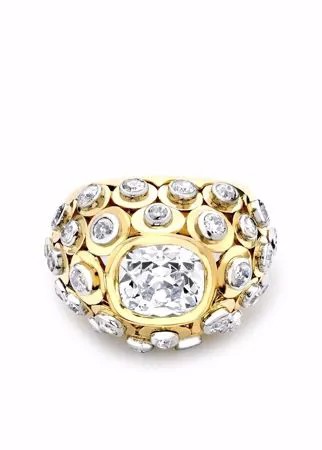 Cartier кольцо Retro Paris pre-owned из желтого золота с бриллиантом