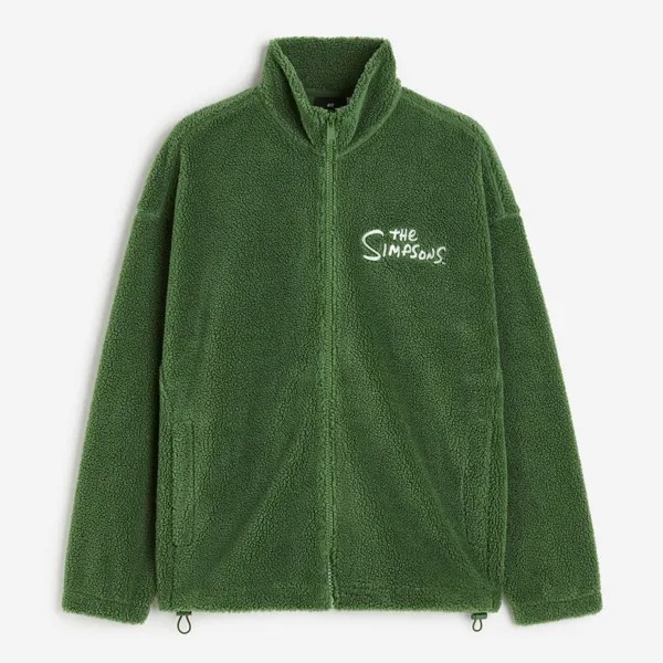 Куртка H&M Oversized Fit Teddy - The Simpsons, зеленый