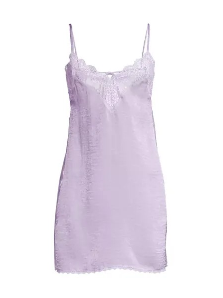 Фиолетовая атласная сорочка с кружевной отделкой In Bloom, цвет hushed lilac