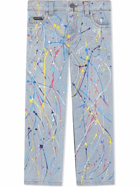 Dolce & Gabbana Kids джинсы с эффектом разбрызганной краски