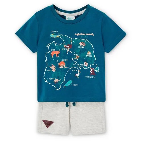 Комплект одежды Boboli, футболка и шорты, размер 110, синий, серый