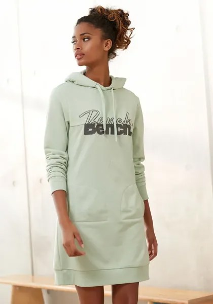 Bench Платье-свитшот с изысканной вышивкой логотипа, цвет Mint-Melange