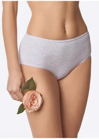 LUI et ELLE Трусы Слипы Classic высокой посадки, размер 6 (XXL), melange gris