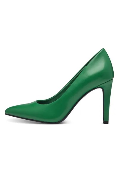 Остроконечные туфли из экокожи на шпильке Marco Tozzi, зеленый