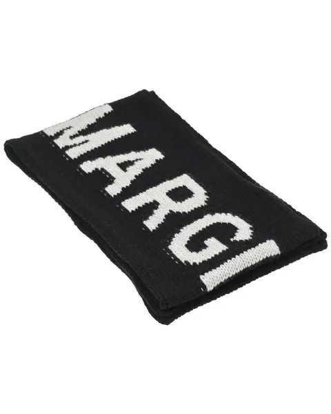 Черный шарф с лого, 180x25 см MM6 Maison Margiela детский
