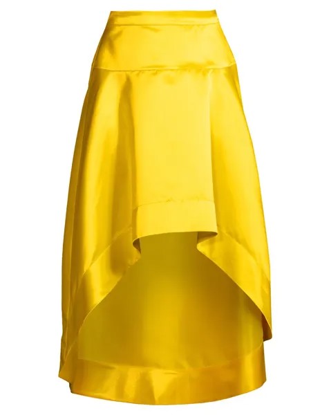 Атласная юбка хай-лоу Cynthia Rowley, желтый