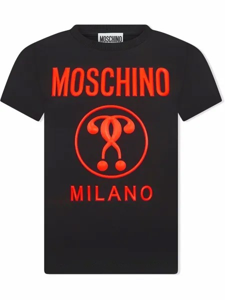 Moschino Kids футболка с логотипом Double Question Mark