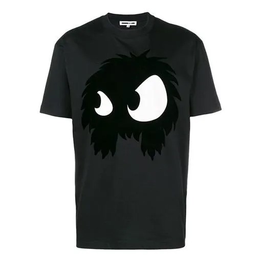 Футболка Alexander McQueen Small Monster Eye Printing Cotton Short Sleeve T-shirt 'Black', черный