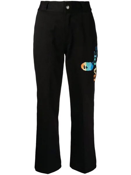 A BATHING APE® брюки прямого кроя с вышитым логотипом