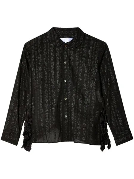 Comme des Garçons TAO хлопковая рубашка с цветочным принтом, черный