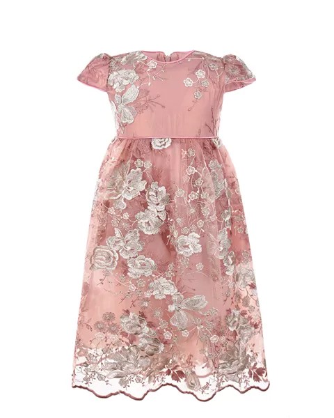 Розовое платье с цветочной вышивкой Eirene детское