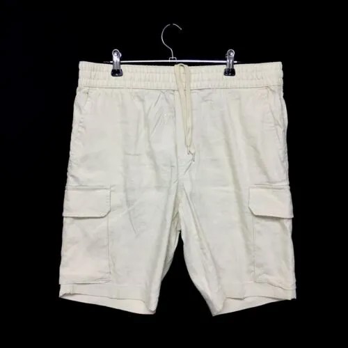 Tommy Hilfiger TH Flex Льняные шорты Мужские размеры Маленький повседневный светлый низ Бежевый