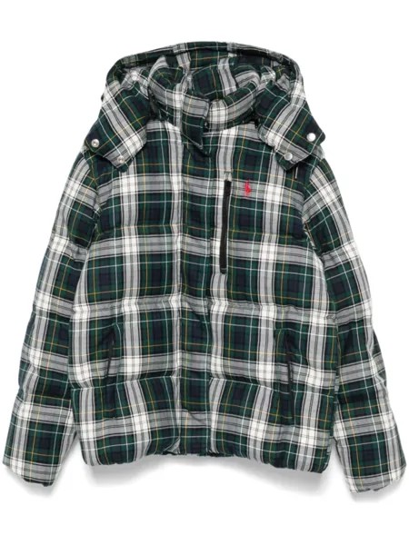 Polo Ralph Lauren пуховик в клетку, зеленый