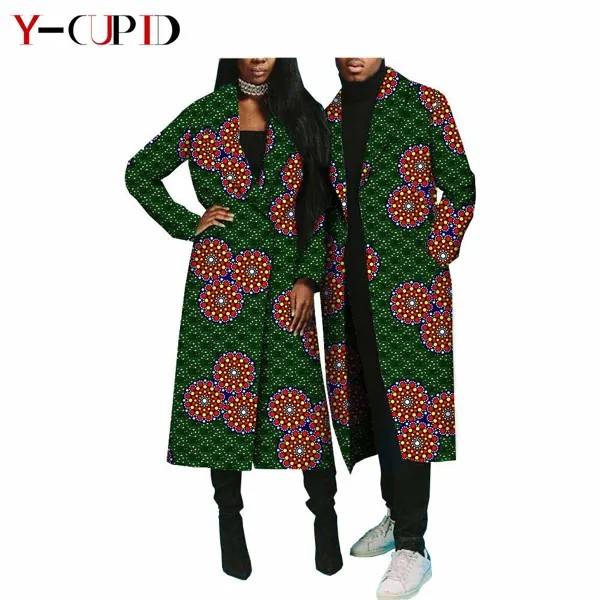 Африканская одежда для пар базин богатые весенние женские подходящие мужские наряды анкарская Печать Длинные костюмы тренчкот YA18C003