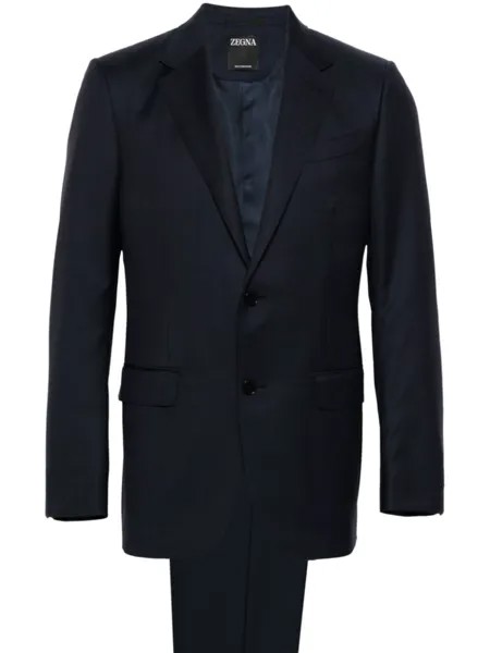 Zegna костюм в ломаную клетку с однобортным пиджаком, синий