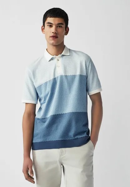 Рубашка-поло TEXTURED COLOUR BLOCK-REGULAR FIT Next, цвет blue