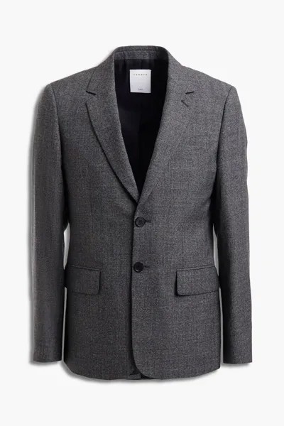 Пиджак облегающего кроя из меланжевой шерсти SANDRO, серый