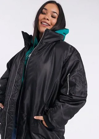 Черный oversized-бомбер ASOS DESIGN Curve​​​​​​​-Черный цвет
