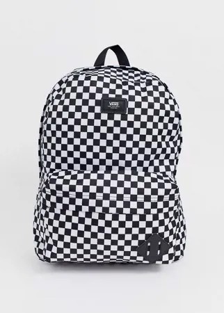 Рюкзак в шахматную клетку Vans Old Skool III-Черный