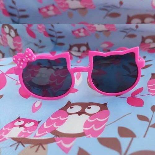Очки детские солнцезащитные кошечки с бантиком для девочки