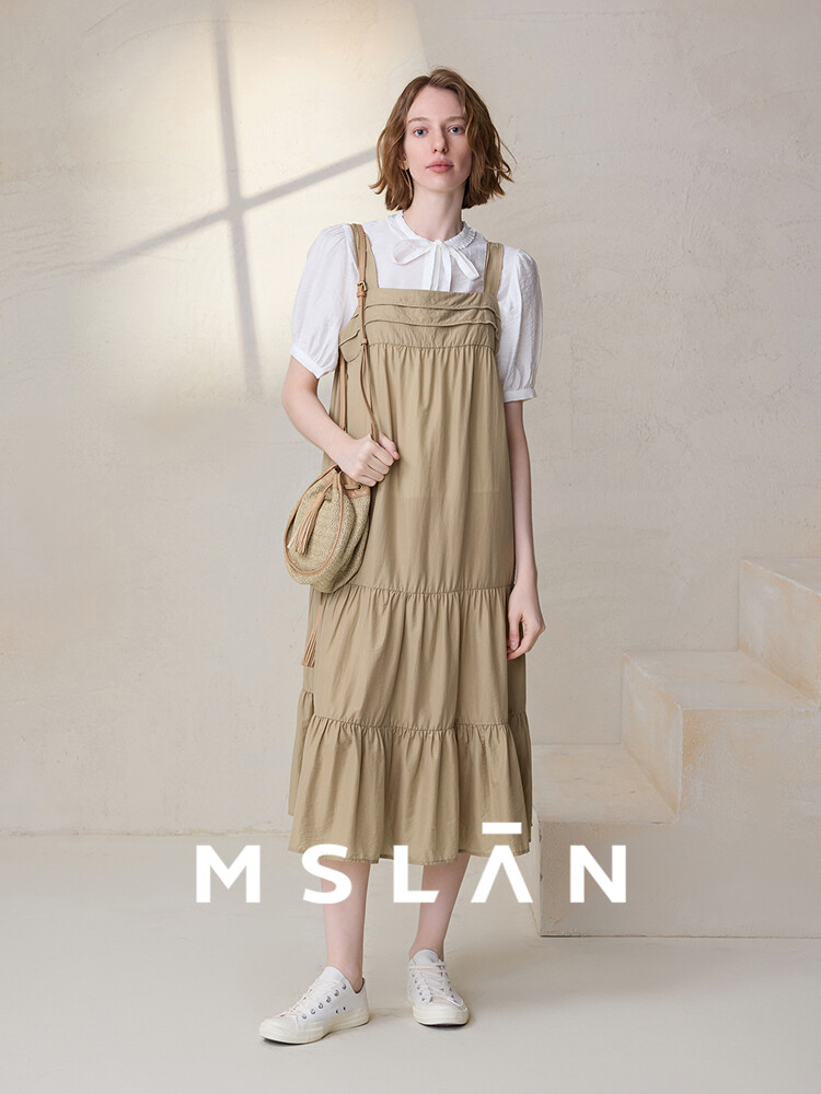 Юбка летняя Mslan А-силуэта, хаки