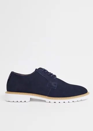 Темно-синие замшевые туфли на шнуровке Ben Sherman-Темно-синий