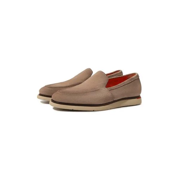 Замшевые лоферы Santoni
