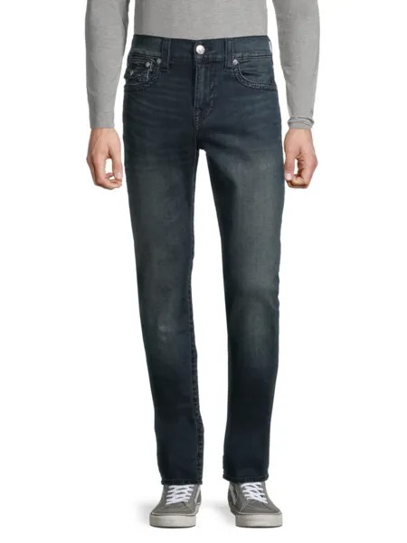 Джинсы узкого кроя с высокой посадкой Geno True Religion, цвет Blue Last