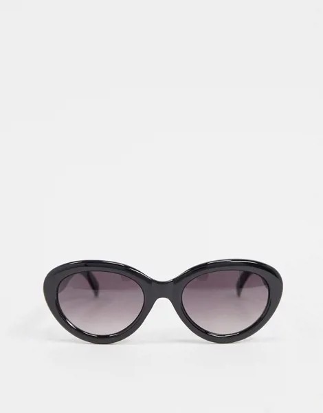 Черные овальные солнцезащитные очки Vero Moda-Черный