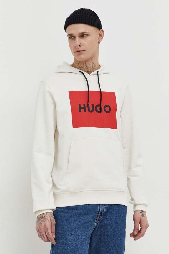 Хлопковая толстовка Hugo, бежевый
