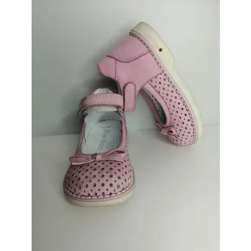 Туфли Mini-Shoes, натуральная кожа, анатомическая стелька, ортопедические, перфорированные, размер 22, розовый