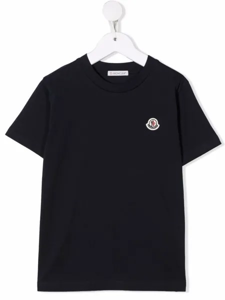 Moncler Enfant футболка с нашивкой-логотипом