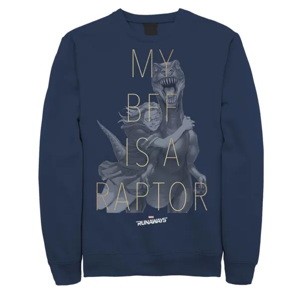 Мужской флисовый пуловер с рисунком Runaways Gertrume Yorkes Old Lace BFF Raptor Marvel