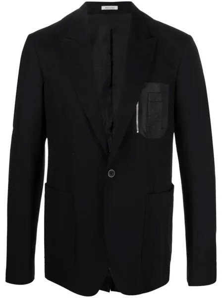 Alexander McQueen пиджак с карманом на молнии, черный