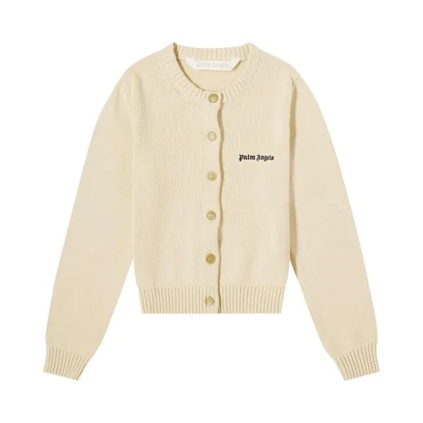 Кардиган Palm Angels Classic Logo Fitted Cardigan, белый