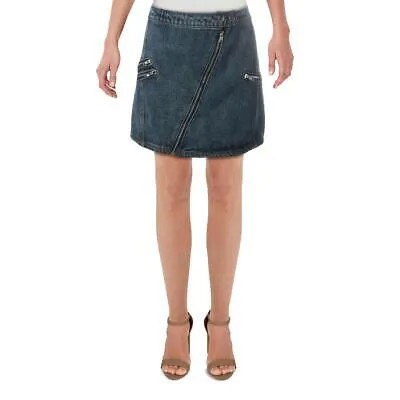 Le Lis Женская синяя джинсовая асимметричная мини-юбка на молнии S BHFO 2311