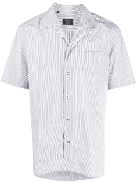 Brioni рубашка Cuban с короткими рукавами, серый