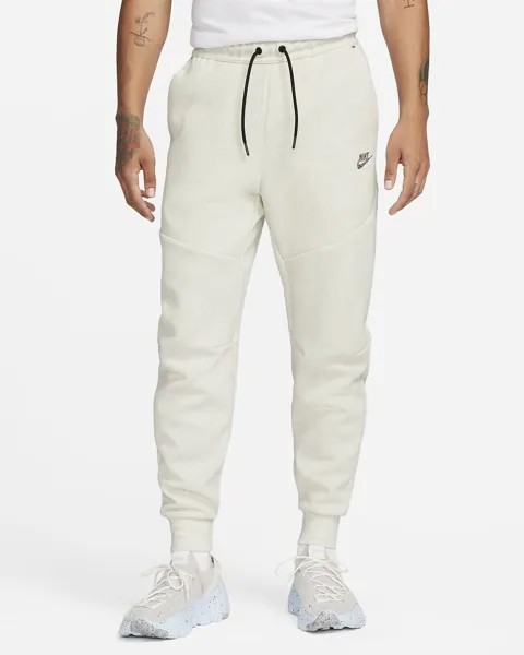 Брюки Nike Tech Fleece Joggers Revival с манжетами белые, серо-хизеровые DQ4316-100 2XL