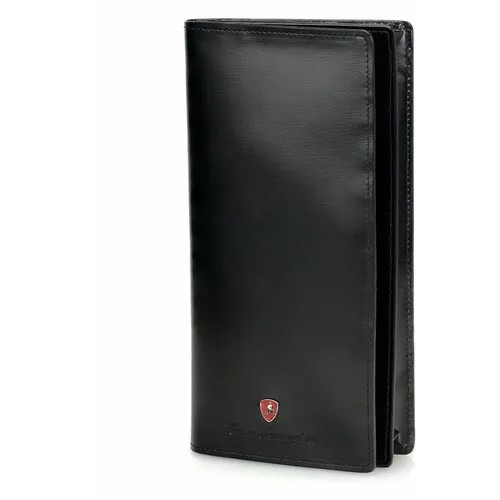 Портмоне Tonino Lamborghini Prestige Black, 9х18 см, кожа.