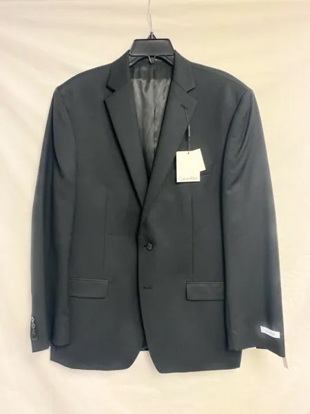 Мужской текстурированный пиджак на двух пуговицах Calvin Klein, шерстяной MORG2, черный, размер 42